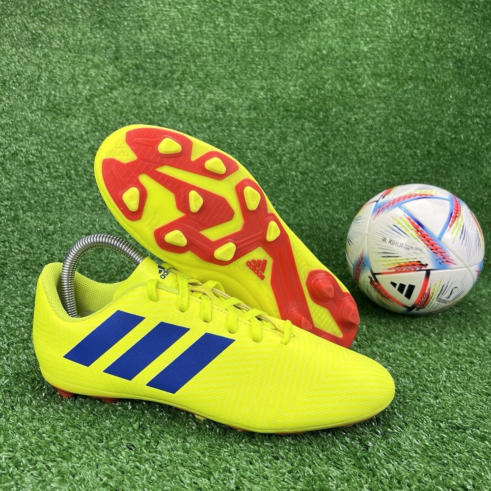 adidas Nemeziz 18.4 FxG Soccer Cleats  Mens 6 Solar Yellow / Blue Futbol‎ Boots